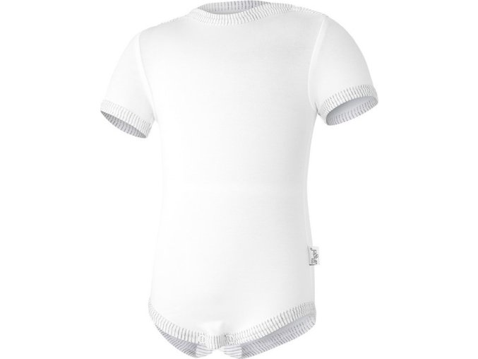 Little Angel body tenké KR Outlast® - bílá/pruh bílošedý melír (Velikost 62)