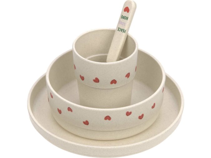 LÄSSIG BABIES LÄSSIG Dish Set PP/Cellulose Happy Rascals Heart lavender (Varianta LÄSSIG Dish Set PP/Cellulose 2024 Garden Explorer)