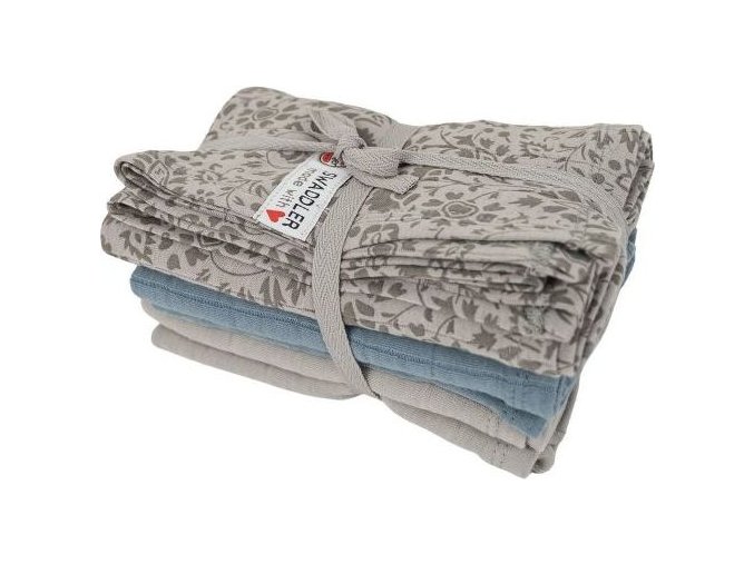 LODGER Swaddler Flower Tribe 3balení 70 x 70 cm Mist