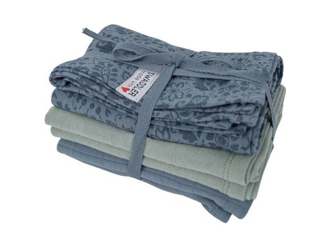 LODGER Swaddler Flower Tribe 3balení 70 x 70 cm Ocean