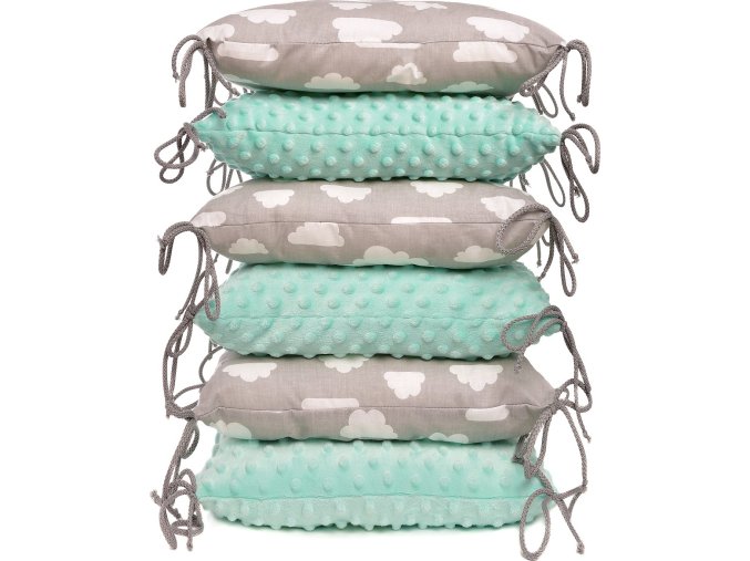 pm minky grey white clouds