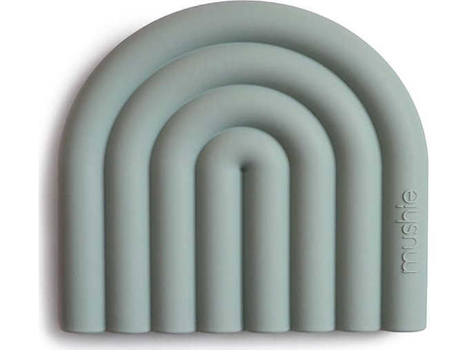 Mushie silikonove hryzatko Rainbow CambridgeBlue