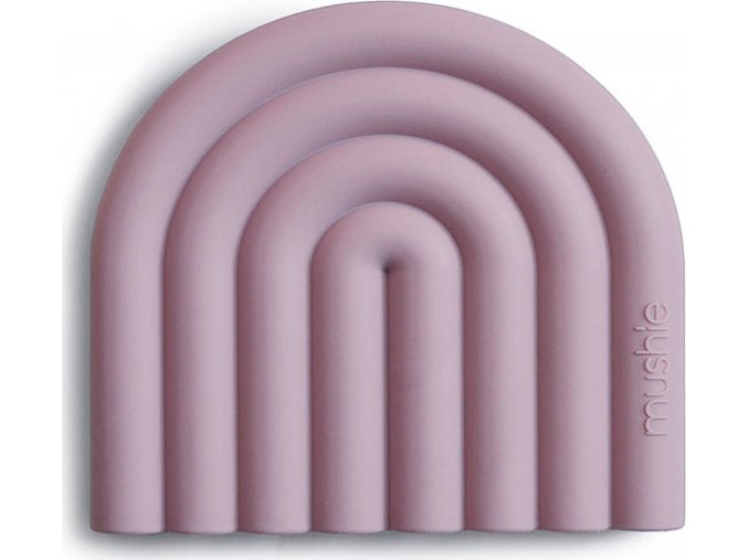 Mushie silikónové hryzatko Rainbow Mauve