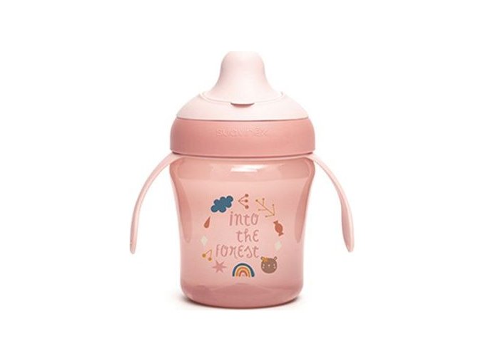SUAVINEX | Nerozlitný hrníček FOREST 200 ml - RŮŽOVÁ