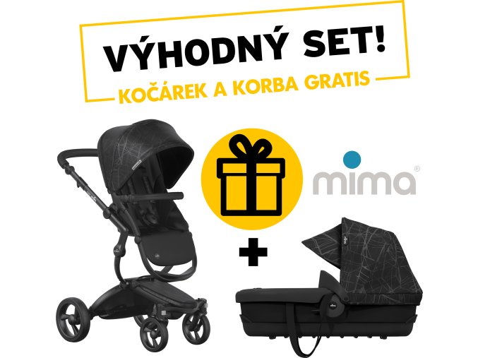 Mima Xari Sport kočárek + korbička Ebony