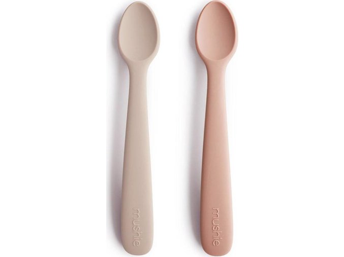 Mushie silikonova lyzicka 2ks shifting sand blush