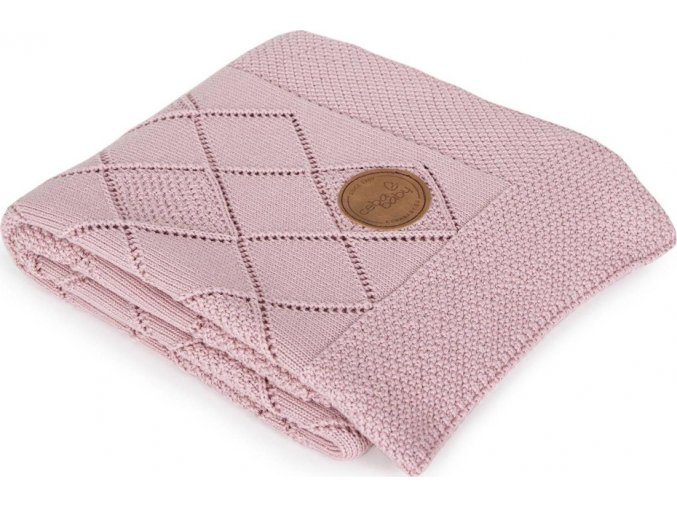 CEBA CEBA Deka pletená v dárkovém balení 90 x 90 rýžový vzor růžová