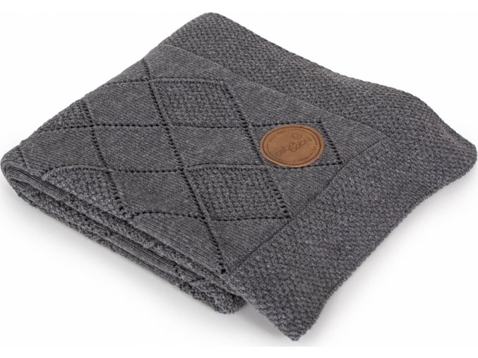 CEBA CEBA Deka pletená v dárkovém balení 90 x 90 rýžový vzor tmavě šedá