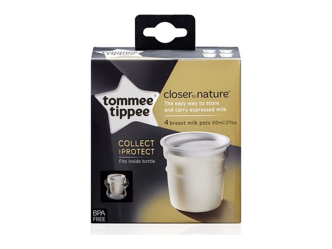 Tommee Tippee Nádobky na skladování mat. mléka C2N, 4ks 0+m