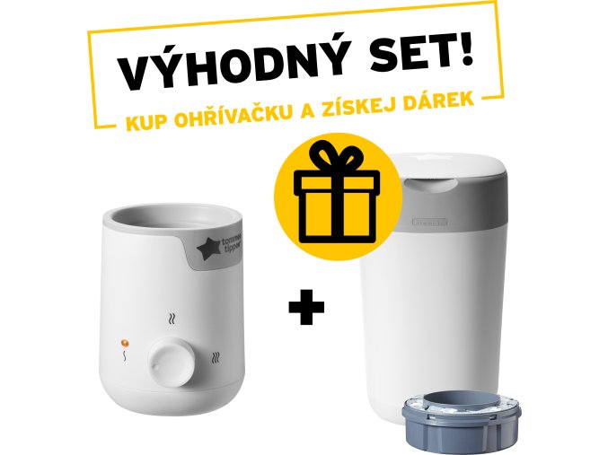 Tommee Tippee Ohřívačka kojeneckých lahví Easi-Warm + Koš na pleny Sangenic Twist & Click