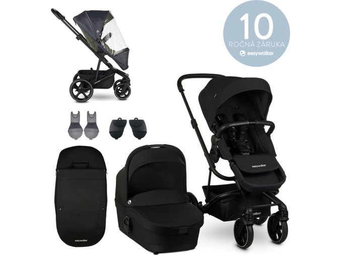 EASYWALKER EASYWALKER Set XL kočárek kombinovaný Harvey3 Shadow Black s příslušenstvím