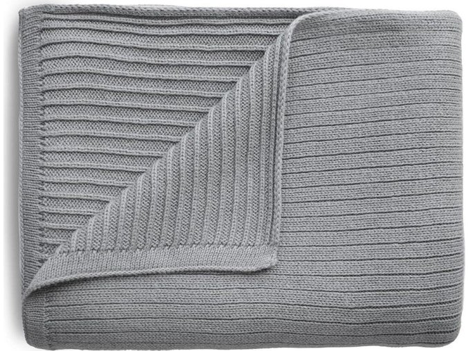 Mushie pletena detska deka z organickej bavlny pasikova Gray