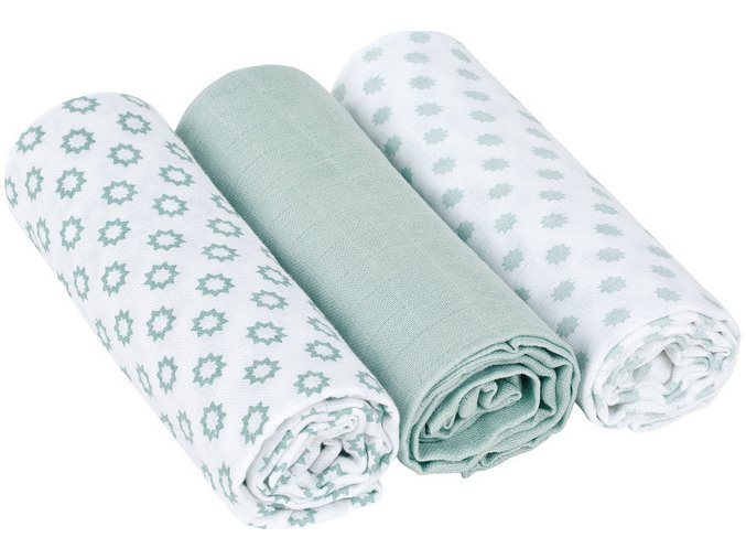 Lässig 4babies Swaddle blanket 85x85 Little Chums Star light mint