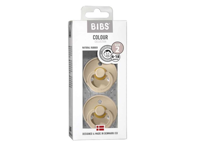 BIBS Colour cumlíky z prírodného kaučuku 2ks - veľkosť 2 Vanilla / Vanilla