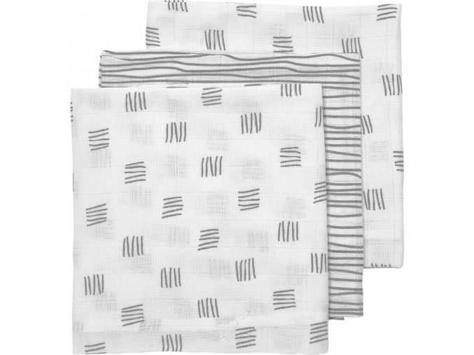 Plenky 3-balení Block stripe grey