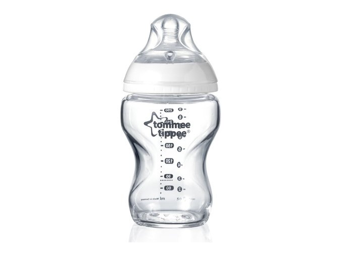 Tommee Tippee Kojenecká láhev C2N 250ml skleněná, 0m+