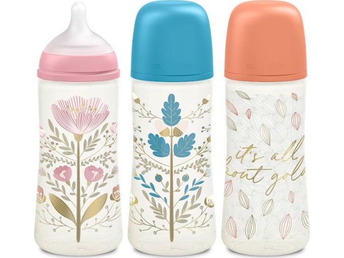 SUAVINEX | GOLD KOJENECKÁ LÁHEV 360ml FYZIOL PRŮTOK L - modrá (Varianta SUAVINEX | GOLD KOJENECKÁ LÁHEV 360ml FYZIOL PRŮTOK L - modrá)