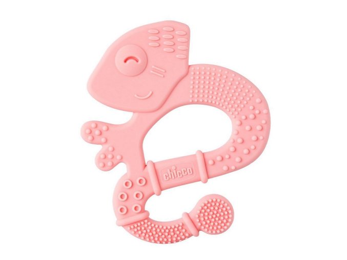 CHICCO CHICCO Kousátko silikonové Super Soft Chameleon růžový 2m+