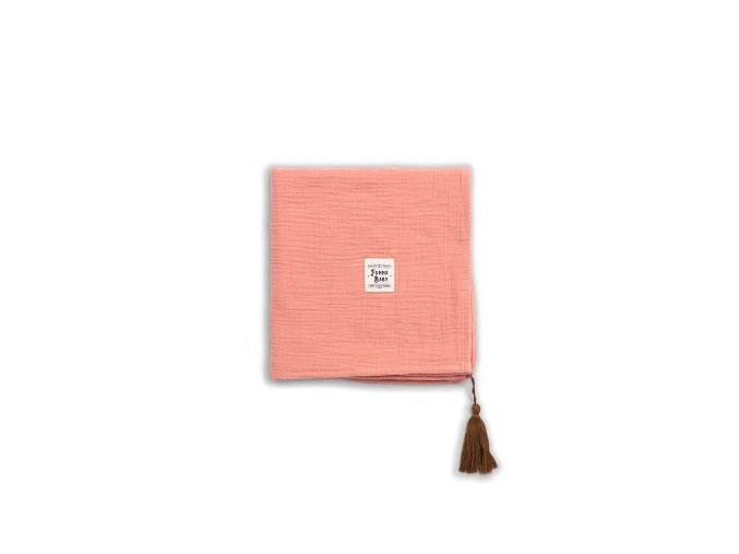 FUNNABABY Mušelínová deka Coral Pink 80 x 80 cm