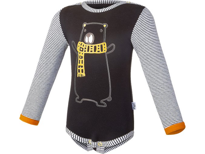 Little Angel body smyk DR pruh Outlast® - černá medvěd/pruh bíločerný (Velikost 62)