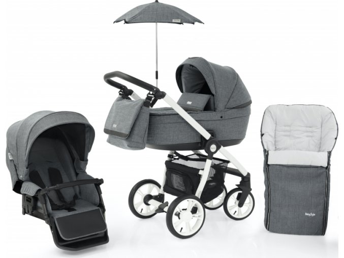 Babystyle Prestige3 Active (white/ black) 6v1 Misty Grey 2022