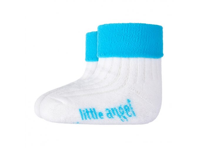 Little Angel Ponožky froté Outlast® - bílá/tyrkys