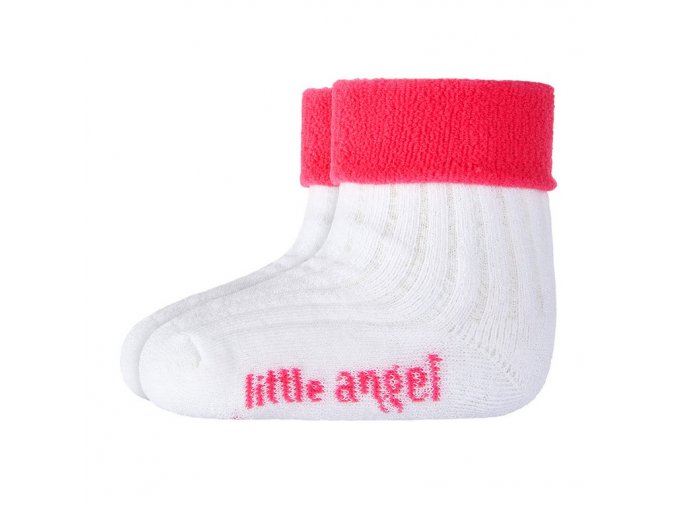 Little Angel Ponožky froté Outlast® - bílá/růžová
