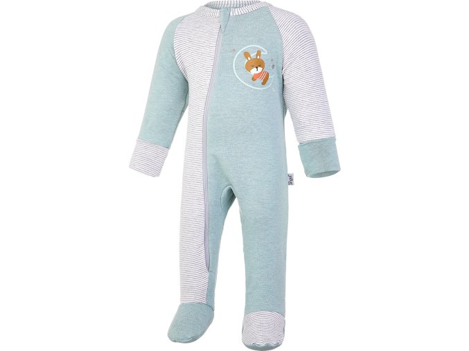 Little Angel overal smyk DR Outlast® - lišejník melír/pruh bílošedý melír (Velikost 62)