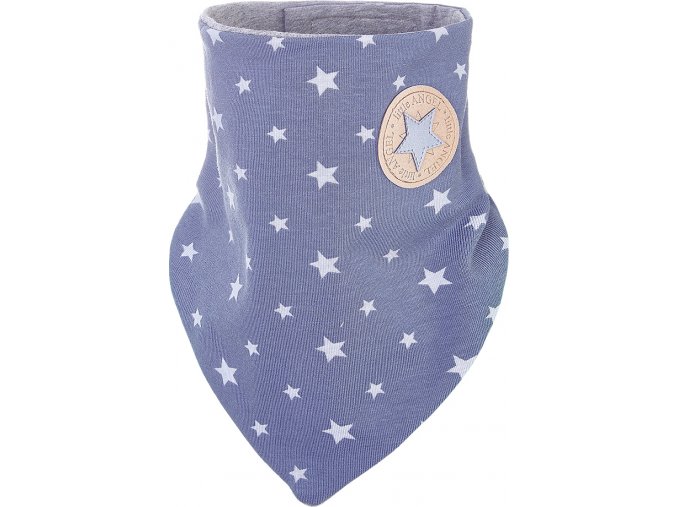 Little Angel Šátek na krk podšitý Outlast® - šedá-hvězdičky/šedý melír