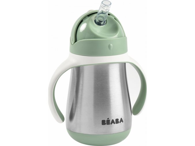 Beaba Hrnek termoizolační s brčkem nerez 250ml Sage Green