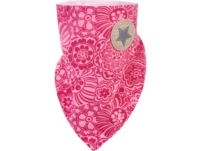 Little Angel Šátek na krk podšitý Outlast® - tm.růžová kytky/růžová baby
