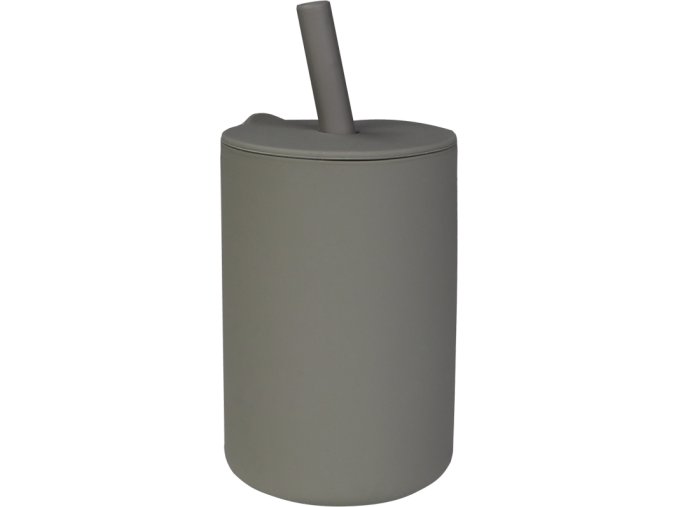 tryco silikonovy poharek s brckem olive gray
