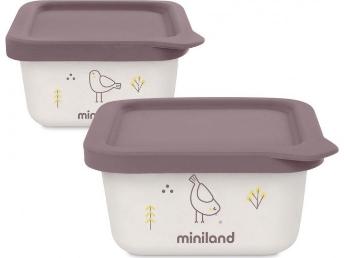 Miniland Misky na jídlo hermetické Natur ptáček 2 ks