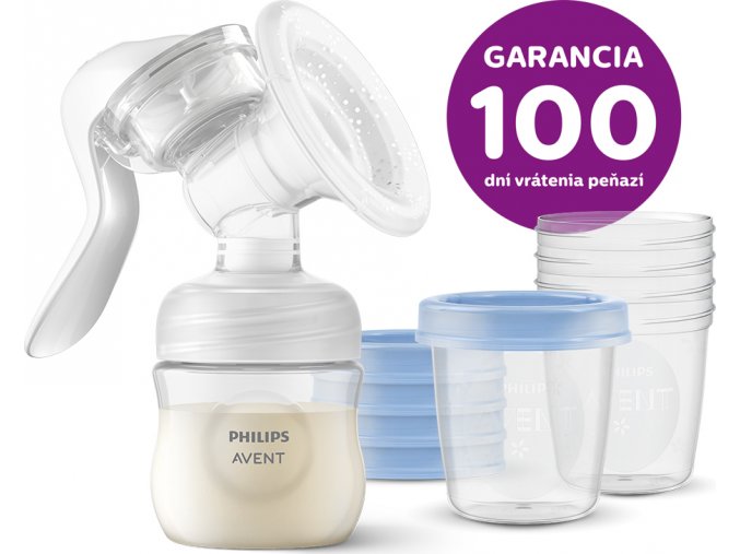 PHILIPS AVENT Philips AVENT Odsávačka mateřského mléka manuální + VIA 180 ml 5 ks