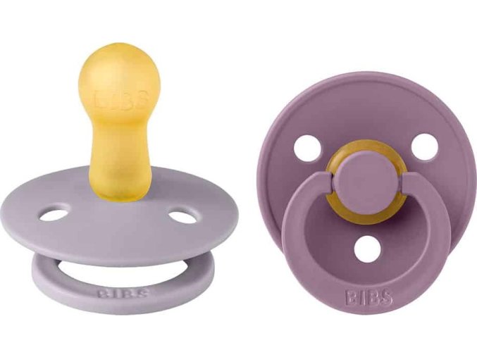 BIBS Colour cumliky z prirodneho kaucuku 2ks FossilGrey Mauve 120405 5713795236664