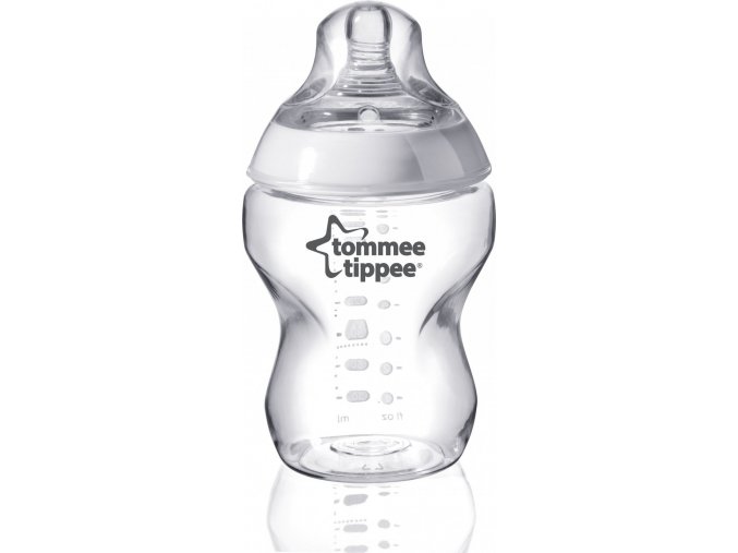 TOMMEE TIPPEE Kojenecká lahev, ANTI-COLIC, bílá, pomalý průtok  0+, 1ks, 260 ml