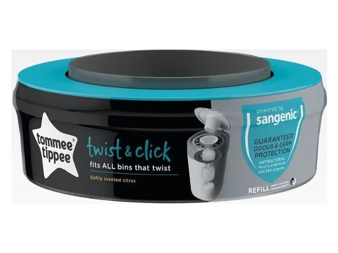 TOMMEE TIPPEE Twist & Click Advanced, náhradní kazety, balení, 4 ks