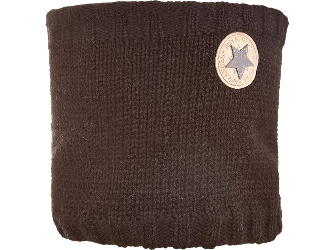 Little Angel nákrčník pletený hladký LA dětský Outlast ® - černá-logo (Velikost 3 | 42-44 cm)