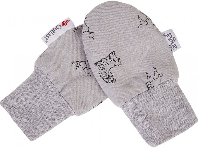 Little Angel rukavice podšité kojenecké Outlast® - šedá pes/pruh bílošedý melír