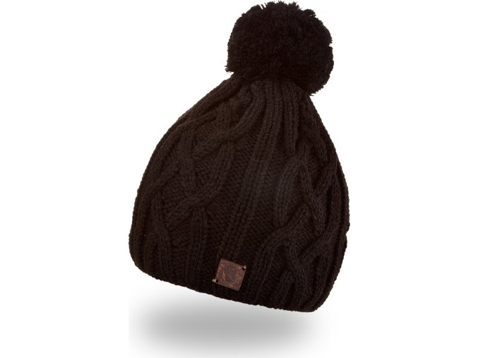 Little Angel Čepice pletená copánek Outlast ® - černá (Velikost 5 | 49-53 cm)