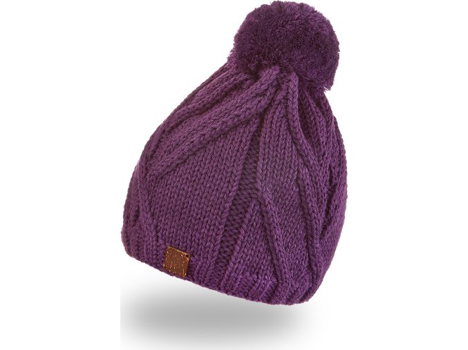 Little Angel Čepice pletená bambule Outlast ® - fialová (Velikost 5 | 49-53 cm)