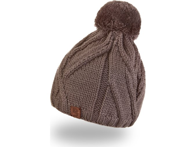 Little Angel Čepice pletená bambule Outlast ® - tm.šedá (Velikost 5 | 49-53 cm)