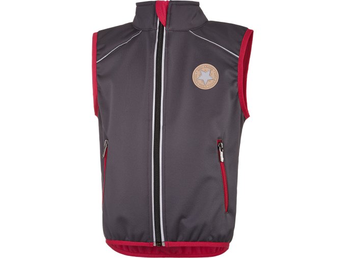 Little Angel vesta softshell STRETCH - šedá/růžová (Velikost 86)