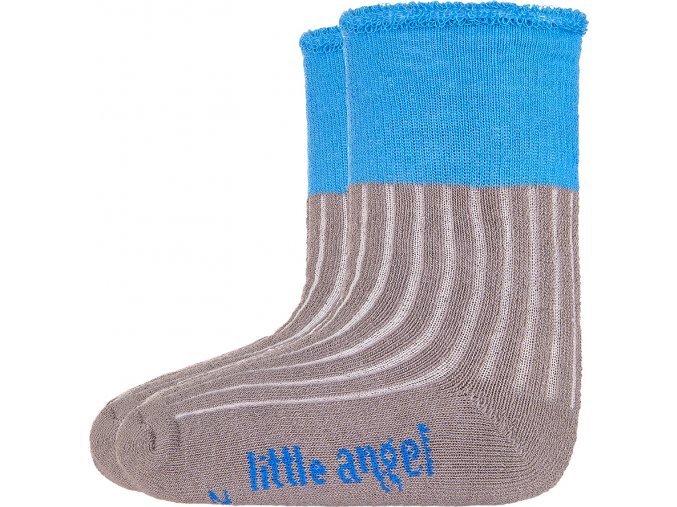 Little Angel ponožky froté Outlast® - tm.šedá/modrá