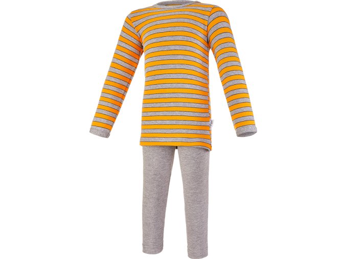 Little Angel pyžamo DR smyk Outlast® - pruh šedooranžový/šedý melír (Velikost 92)