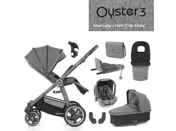 babystyle oyster3 nejlepsi set 8 v 1 mercury city grey 2021