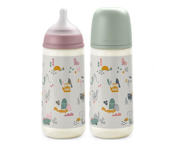 SUAVINEX | Kojenecká láhev 360 ml L Walk - růžová (Varianta SUAVINEX | Kojenecká láhev 360 ml L Walk - růžová)