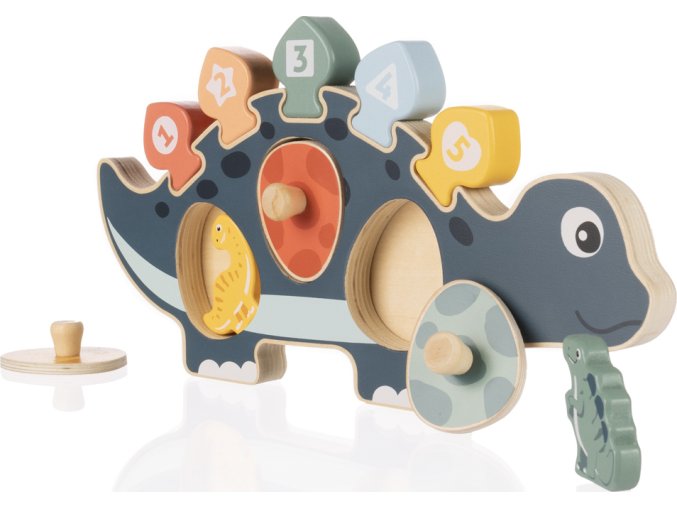 ZOPA Dřevěné puzzle dinosaurus (Varianta Wood)