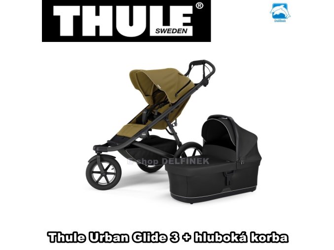 Thule Urban Glide 3 + korba nutria green