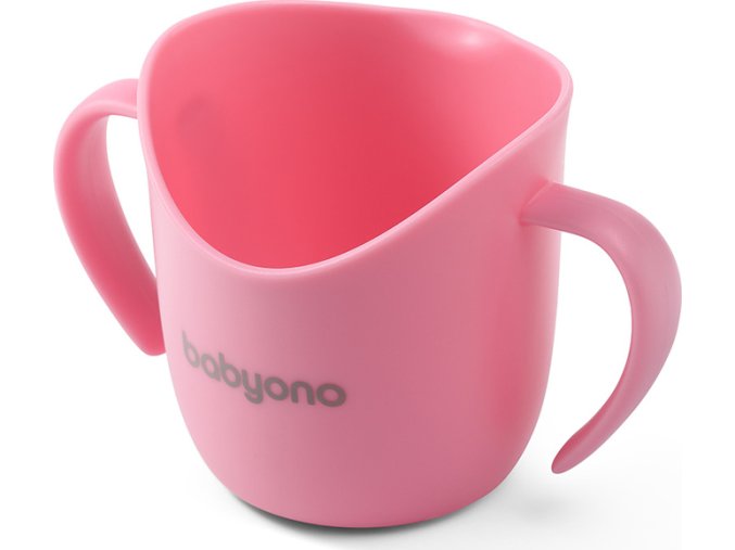 BABYONO BABYONO Hrnek ergonomický s oušky 120 ml růžový 6m+
